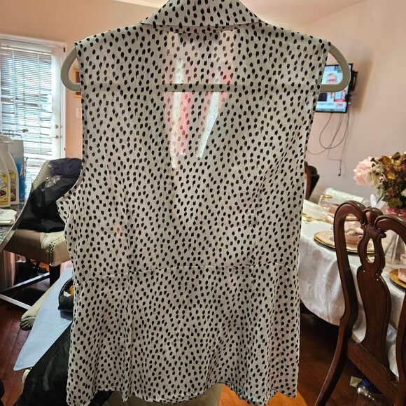 Jones New York Signature Sleeveless Polka Dot Button-Down Blouse XL Womens - Picture 5 of 5